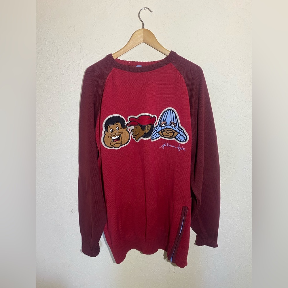 Vintage Platinum Fubu Fat Albert And The Junkyard Gang Sweater‎ Red ( XL )